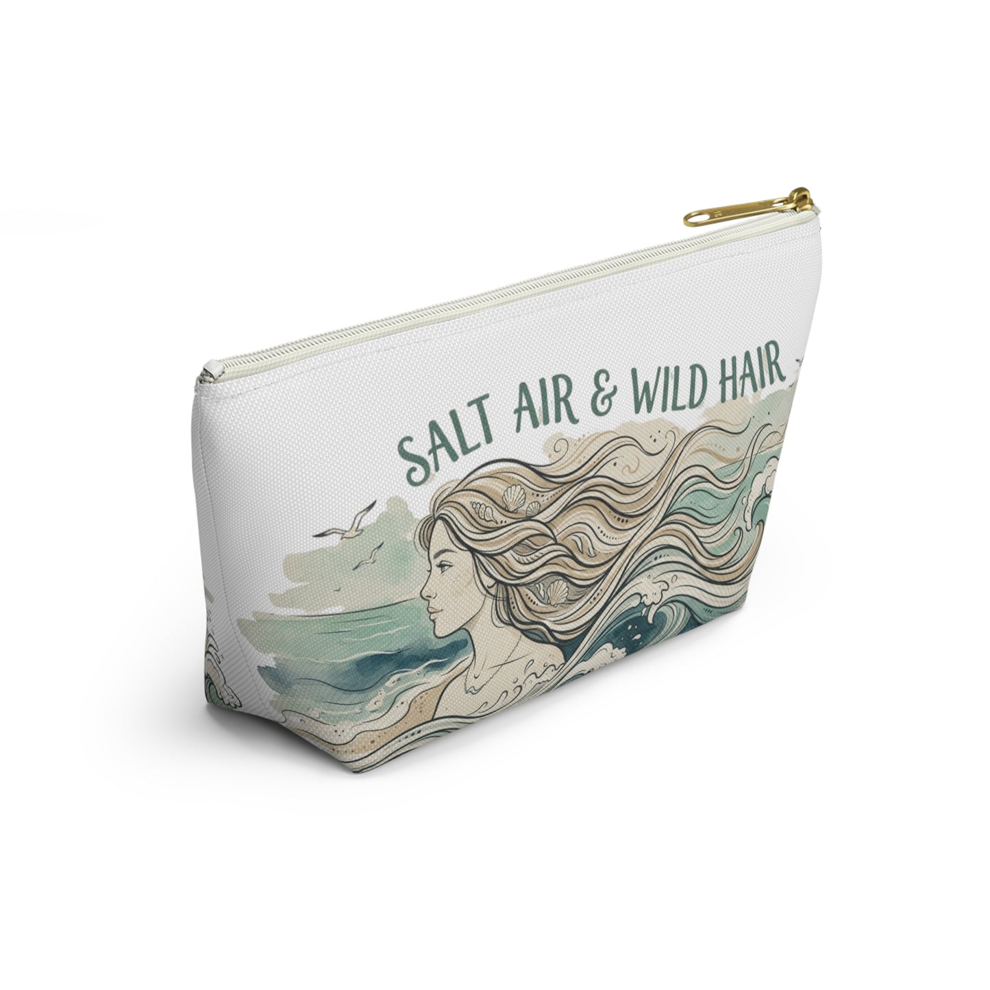 Accessory Pouch — "Salt Air & Wild Hair" Beach Cosmetic Bag