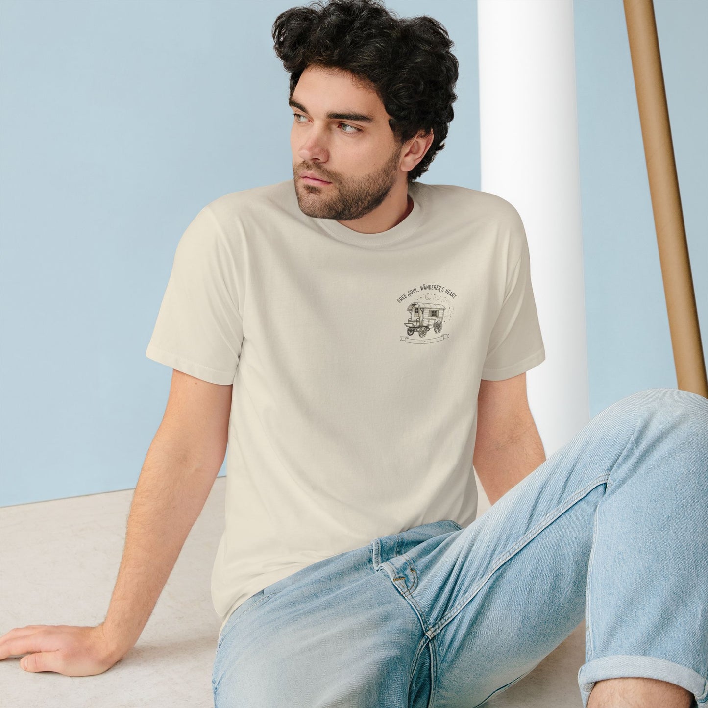 Vintage Food Cart Illustration T-Shirt — "We Make Good Gyros" Chest Graphic