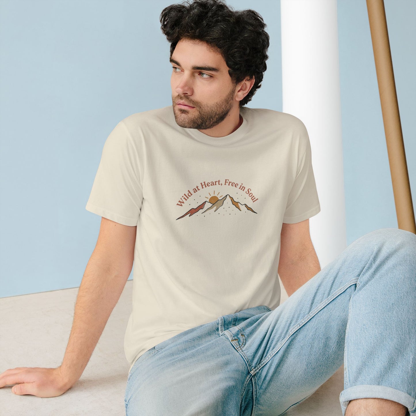 Wild at Heart Graphic T-Shirt — "Wild at Heart, Free in Soul" Mountain Tee