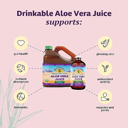 Aloe Vera Juice, Whole Leaf Filtered, Preservative Free - 128 oz