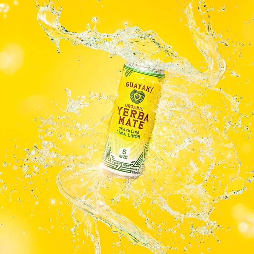 Sparkling Yerba Mate, Lima Limón - 12 oz Cans (Pack of 12)