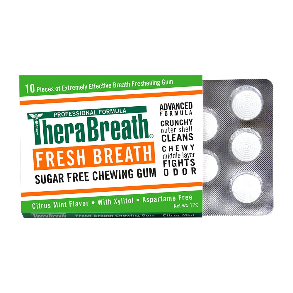 Fresh Breath Chewing Gum, Citrus Mint - 10 Count (Pack of 6)