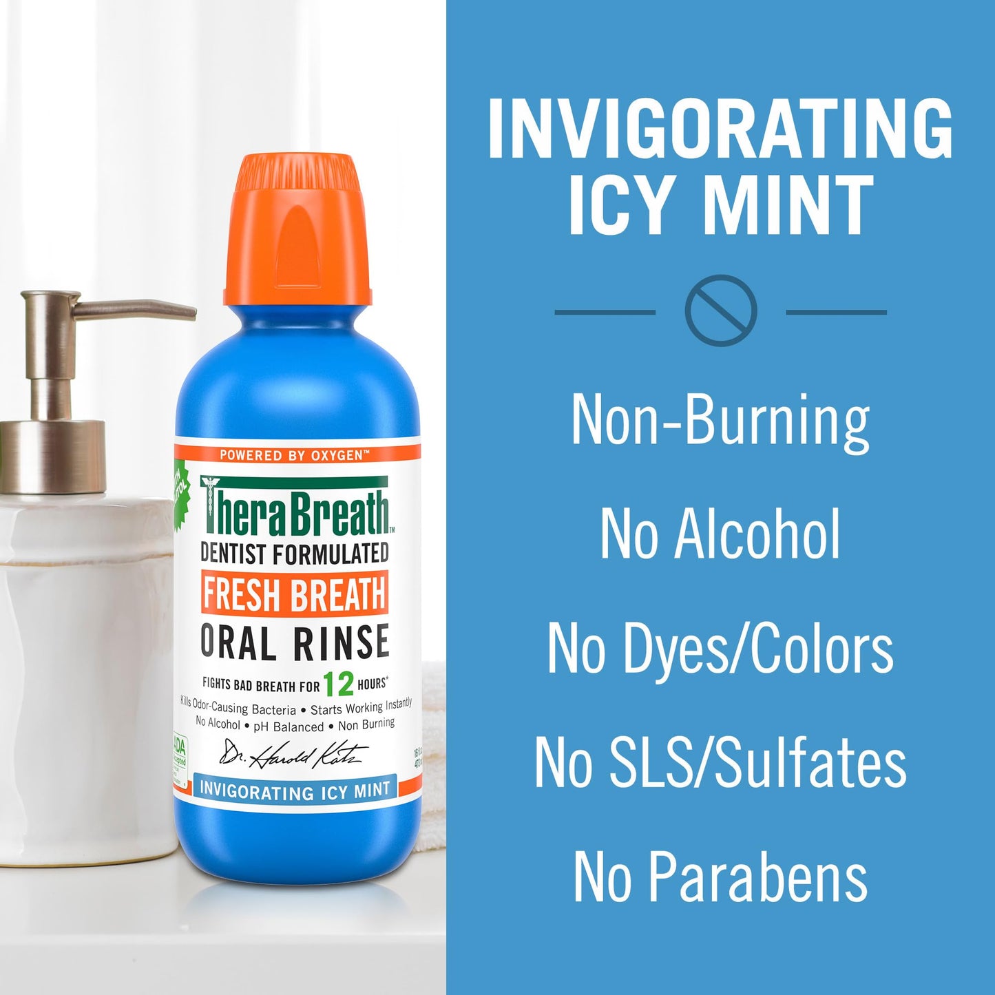 Fresh Breath Mouthwash, Icy Mint - 16 oz (Pack of 2)