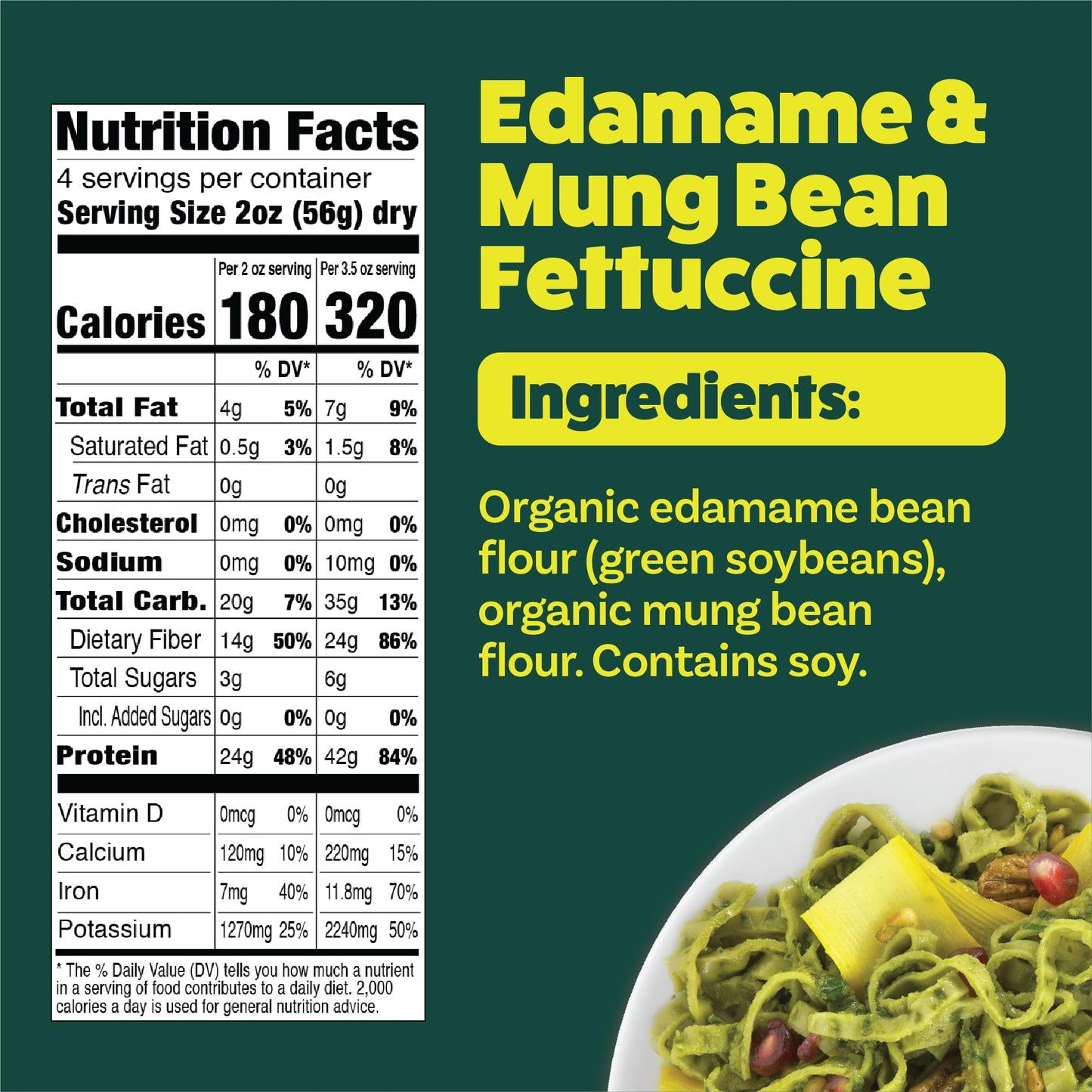 Edamame and Mung Bean Fettuccine - 8 oz (Pack of 6)