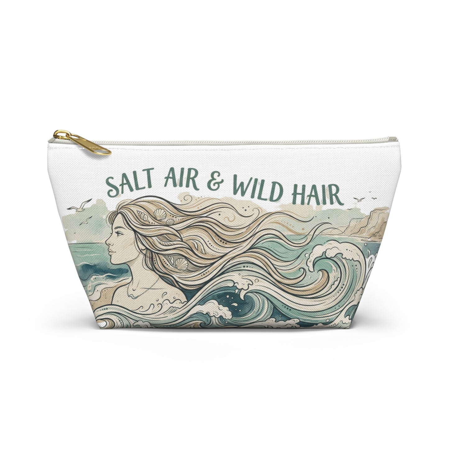 Accessory Pouch — "Salt Air & Wild Hair" Beach Cosmetic Bag