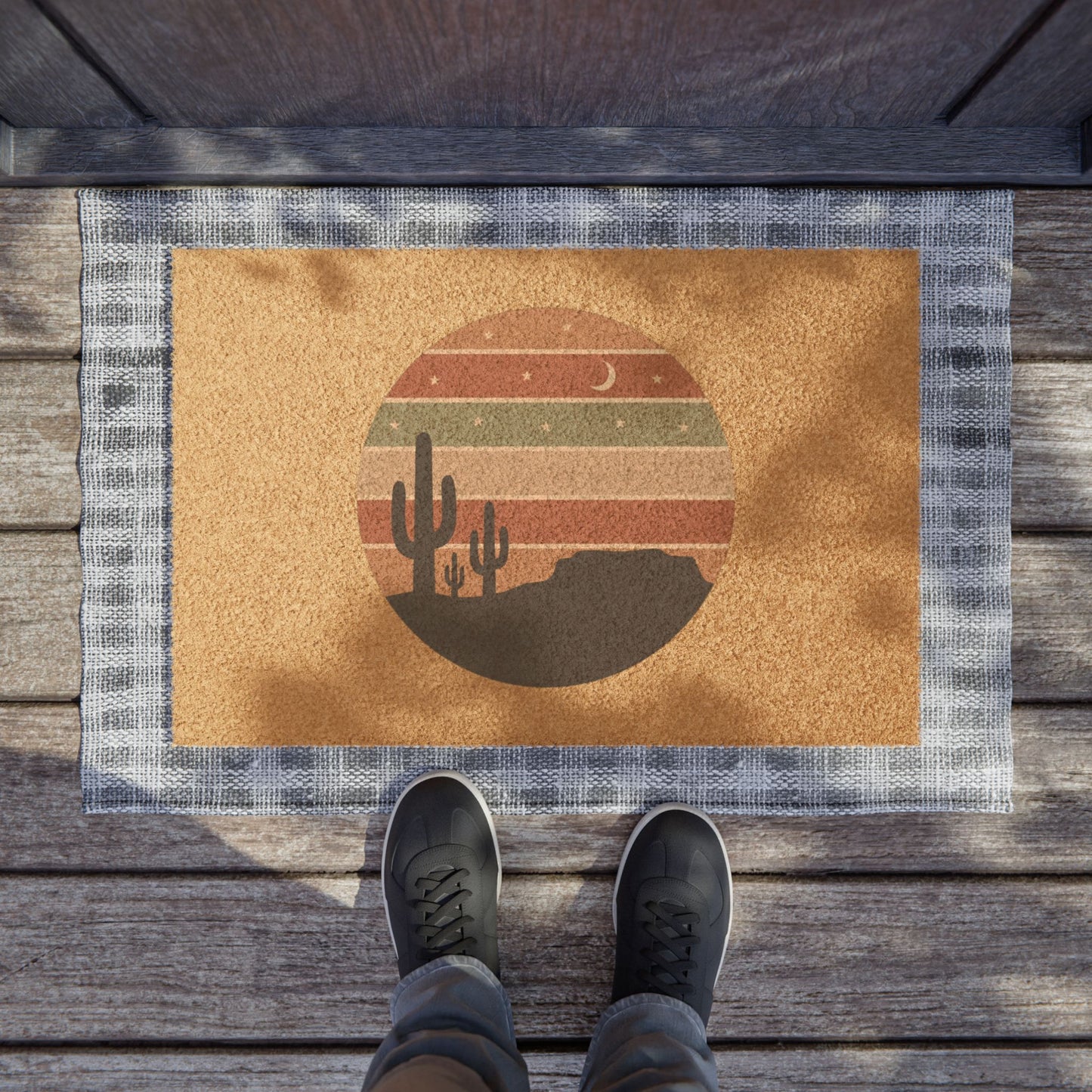 Southwest Desert Doormat - Retro Cactus Welcome Mat