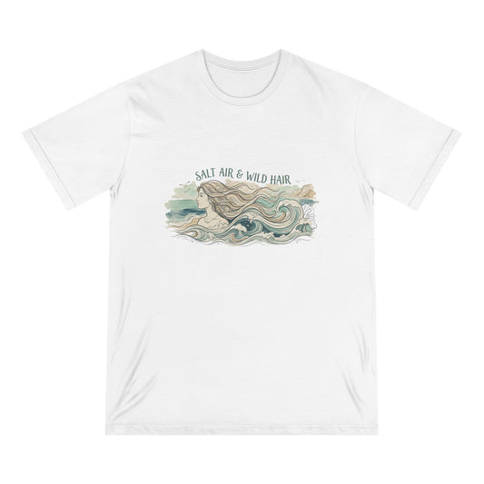 Salt Air & Wild Hair Beach T-Shirt — Vintage Wave Mermaid Graphic Tee