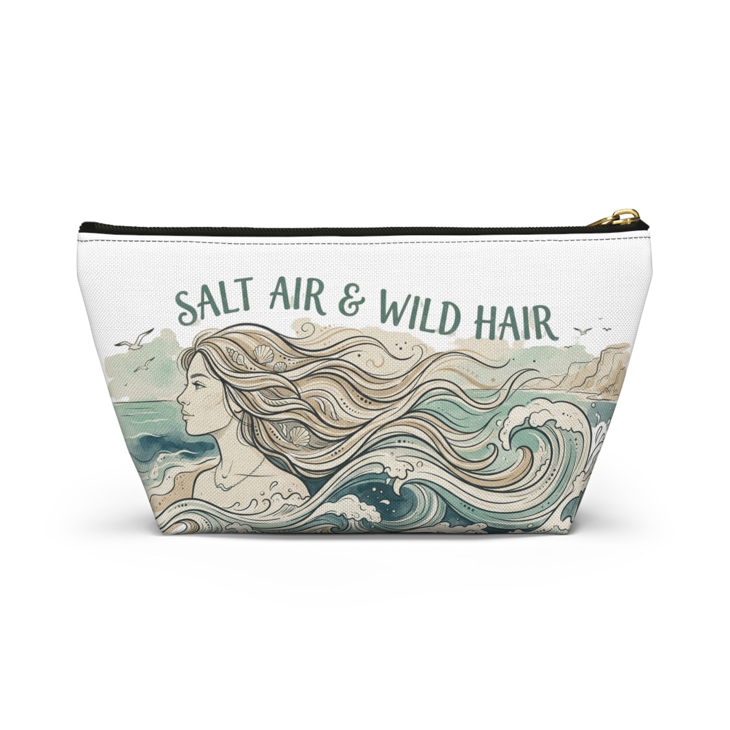 Accessory Pouch — "Salt Air & Wild Hair" Beach Cosmetic Bag