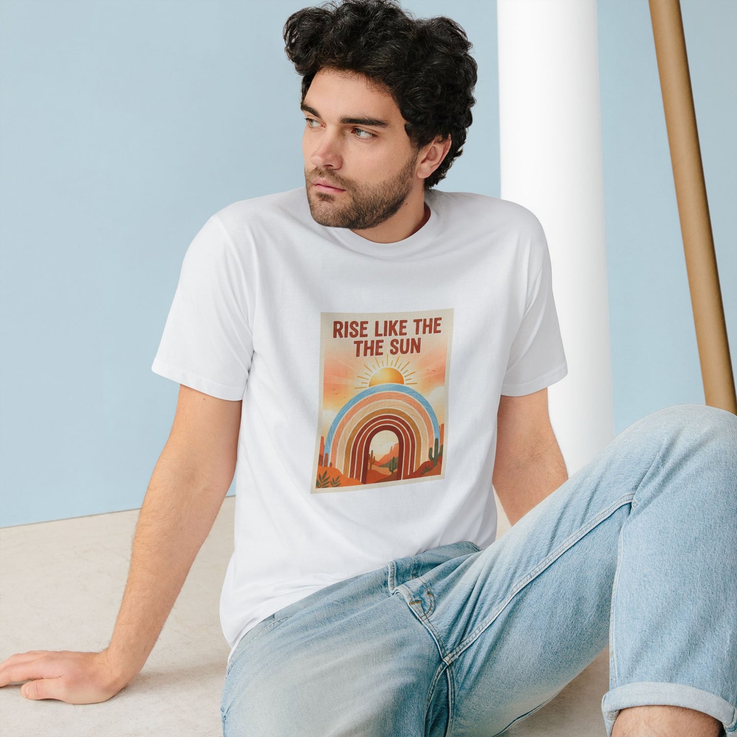 Rise Like the Sun T-Shirt — Retro Sunrise Graphic Tee