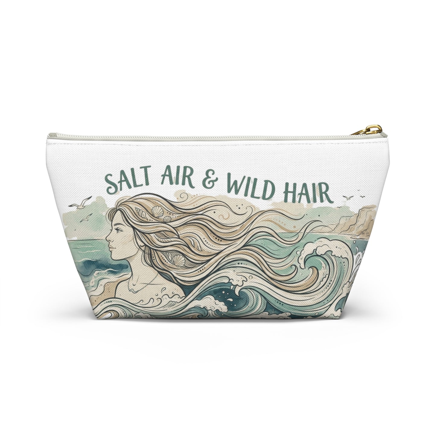Accessory Pouch — "Salt Air & Wild Hair" Beach Cosmetic Bag