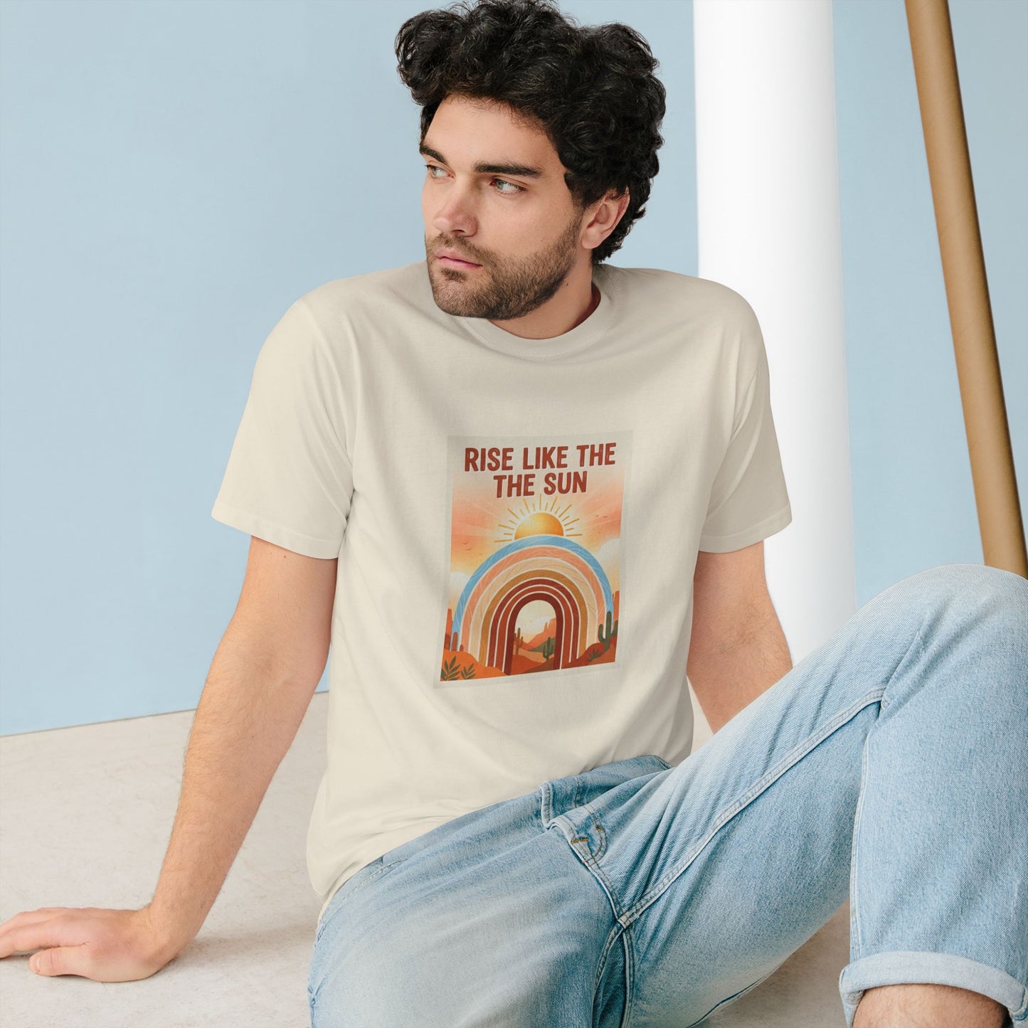 Rise Like the Sun T-Shirt — Retro Sunrise Graphic Tee