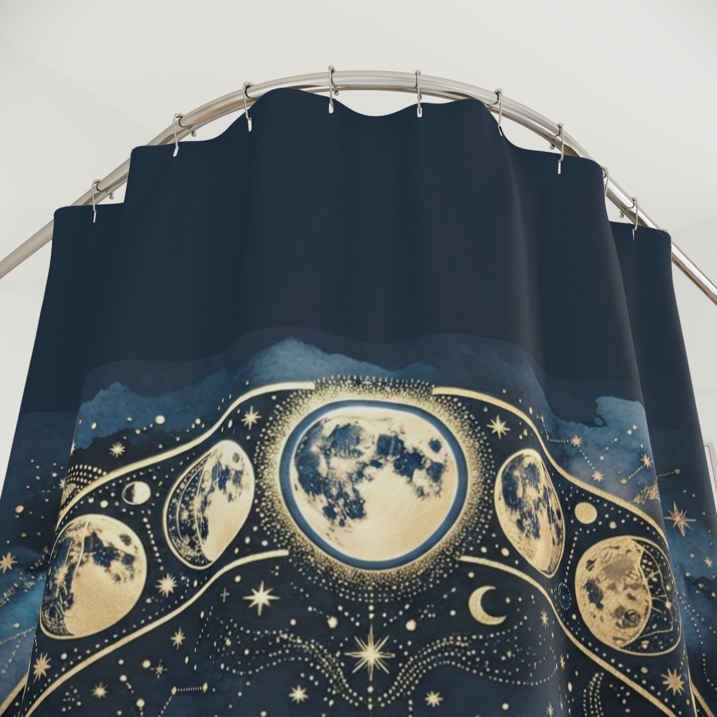Full Moon Feelings Shower Curtain — Moon Phase Bathroom Decor