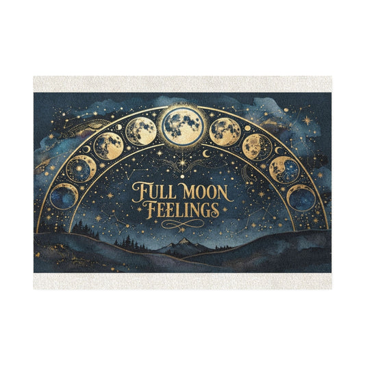 Full Moon Feelings Rug — Celestial Moon Phase Doormat