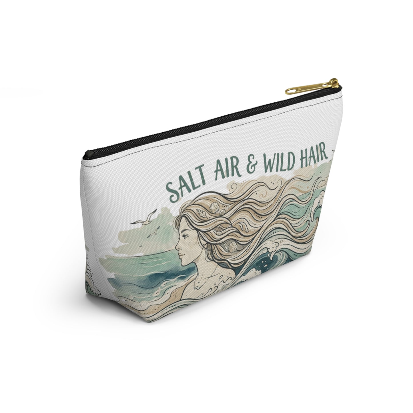 Accessory Pouch — "Salt Air & Wild Hair" Beach Cosmetic Bag