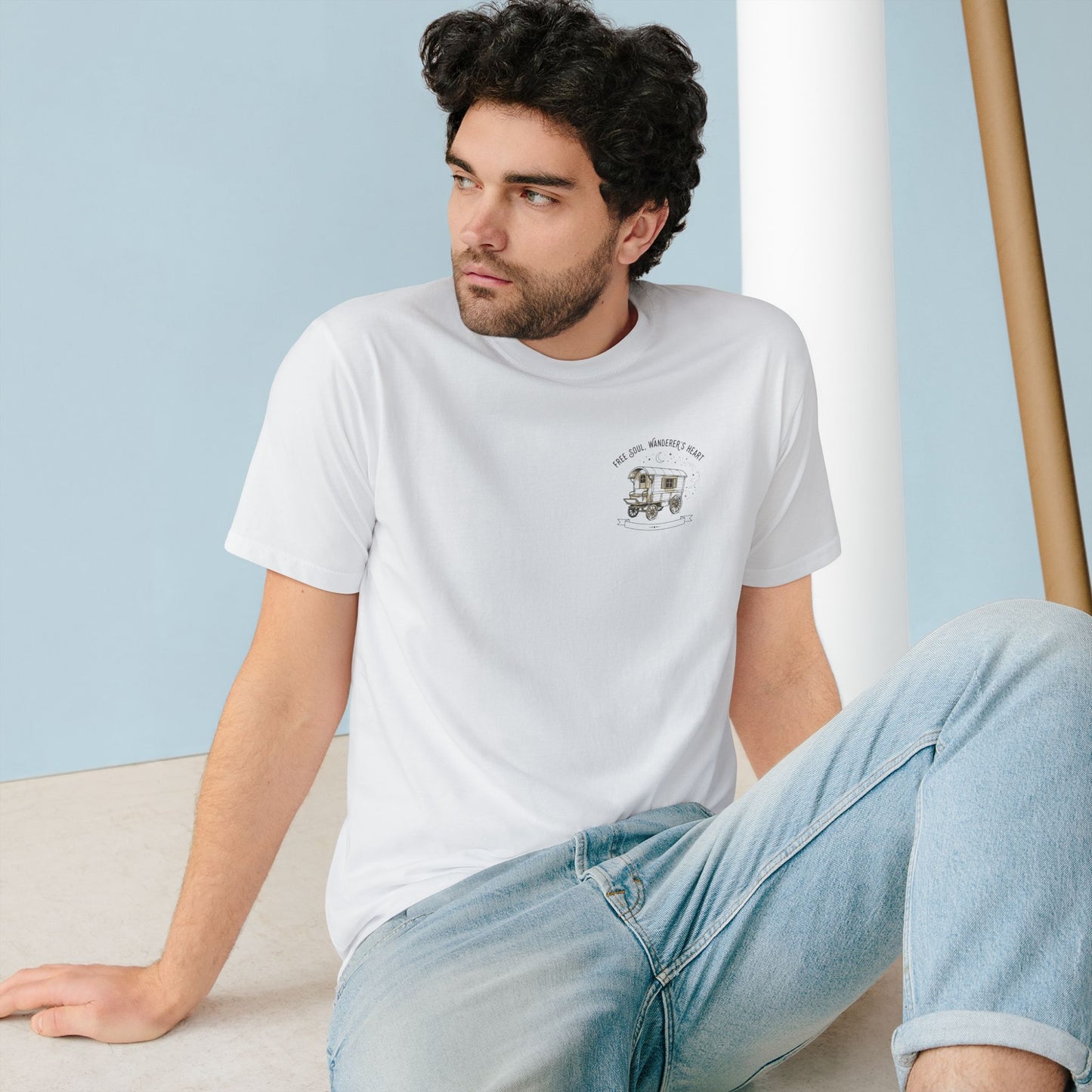 Vintage Food Cart Illustration T-Shirt — "We Make Good Gyros" Chest Graphic