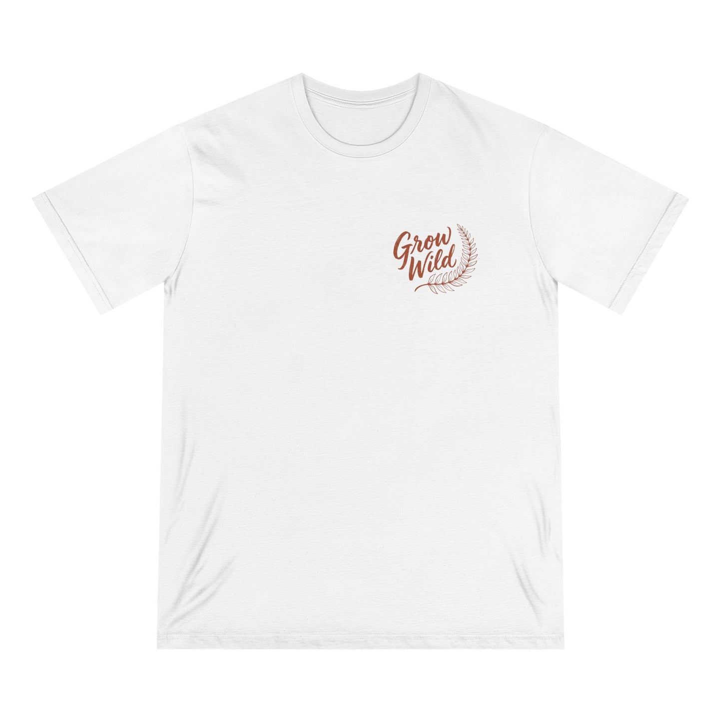 Grow Wild Organic T-Shirt — Floral Minimalist Chest Logo