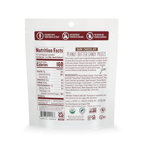 Dark Chocolate Peanut Butter Candy Pieces - 4.5 oz (Pack of 6)