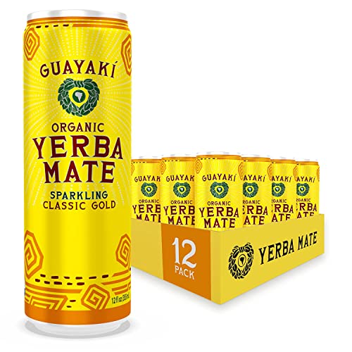 Sparkling Yerba Mate, Classic Gold - 12 oz Cans (Pack of 12)