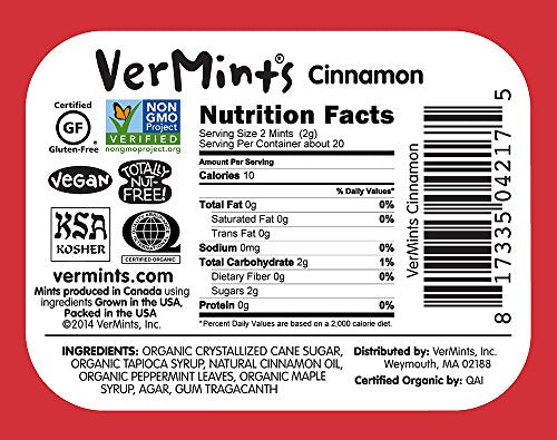 Breath Mints, Cinnamon Flavor - 1.14 oz (Pack of 6)