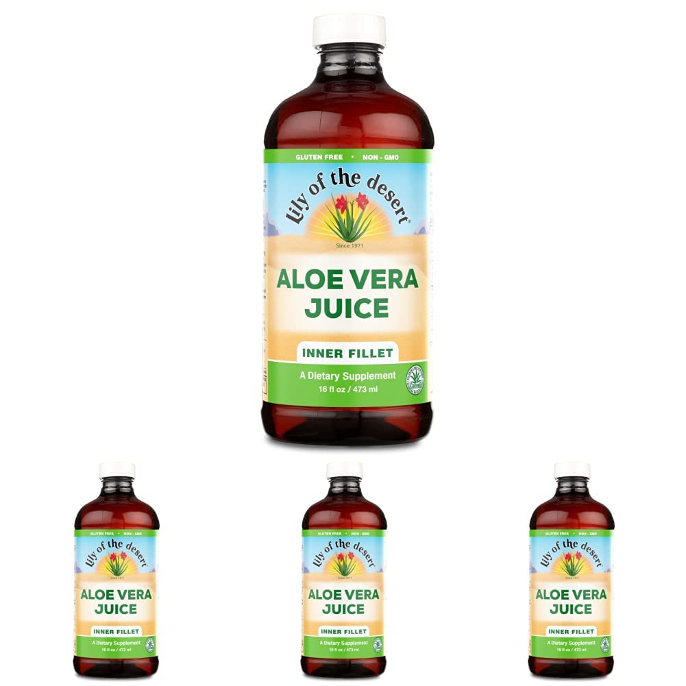 Aloe Vera Juice: Inner Fillet - 16 oz (Pack of 4)