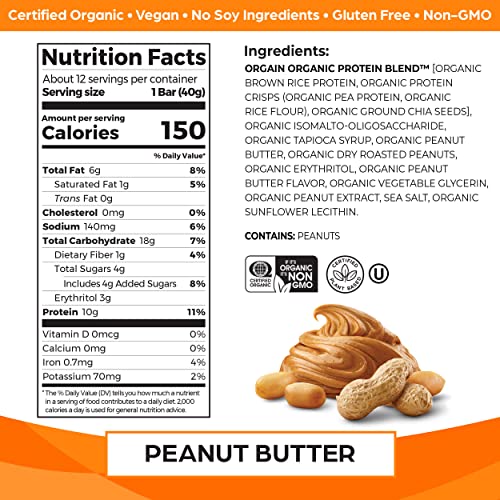 Protein Bars, Peanut Butter - 1.41 oz (Pack of 12)