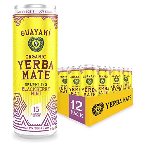 Sparkling Yerba Mate, Blackberry Mint - 12 oz Cans (Pack of 12)