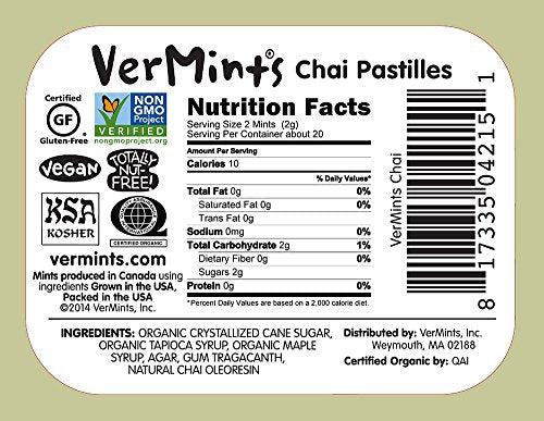 Breath Mints, Chai Flavor - 1.14 oz (Pack of 6)