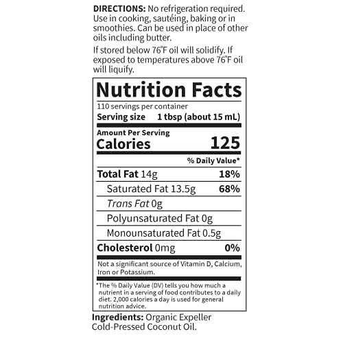 Raw Extra Virgin Organic Coconut Oil - 56 oz