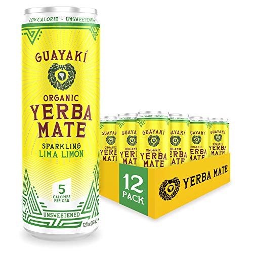 Sparkling Yerba Mate, Lima Limón - 12 oz Cans (Pack of 12)