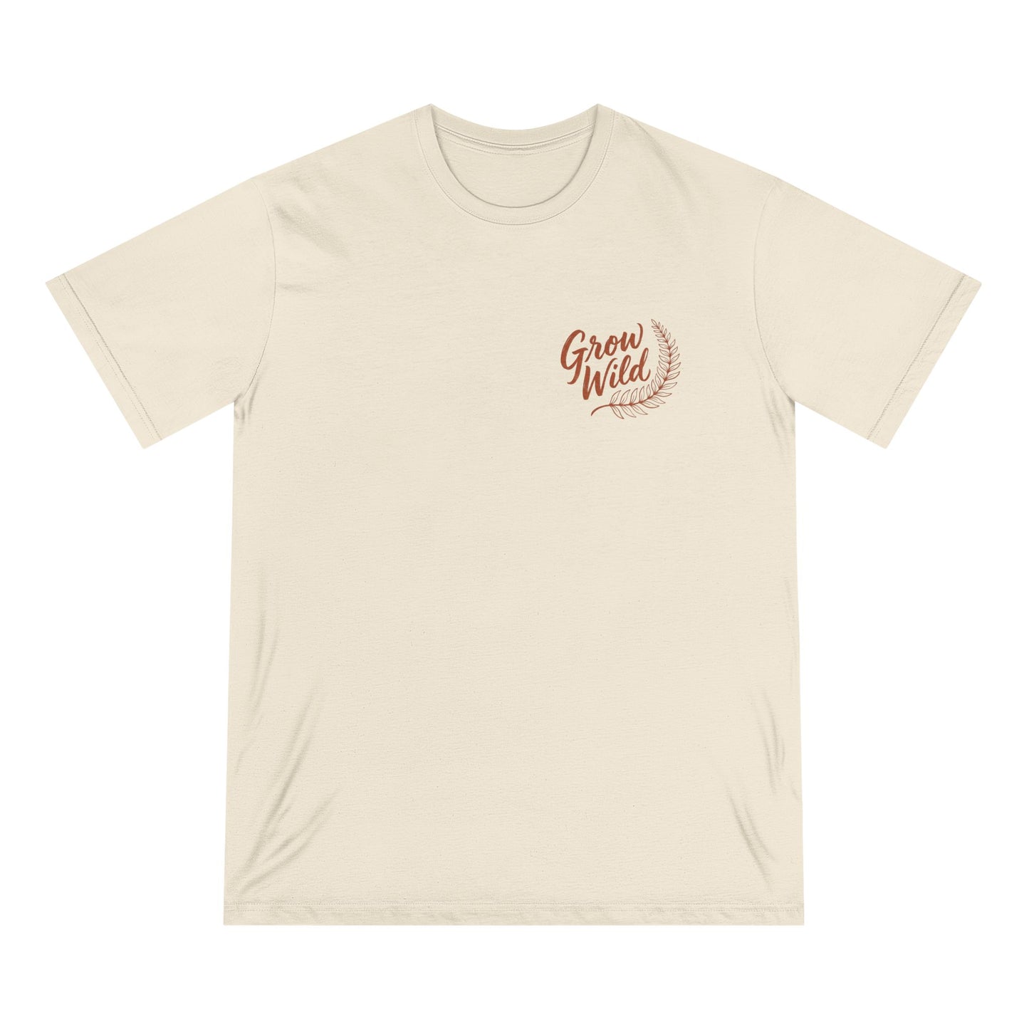 Grow Wild Organic T-Shirt — Floral Minimalist Chest Logo
