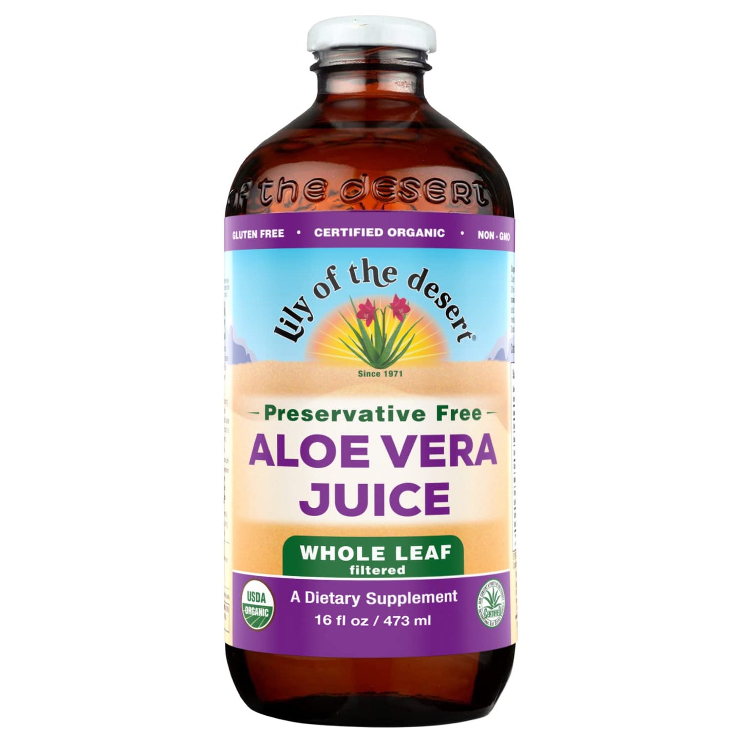 Aloe Vera Juice: Whole Leaf, Preservative Free - 16 oz