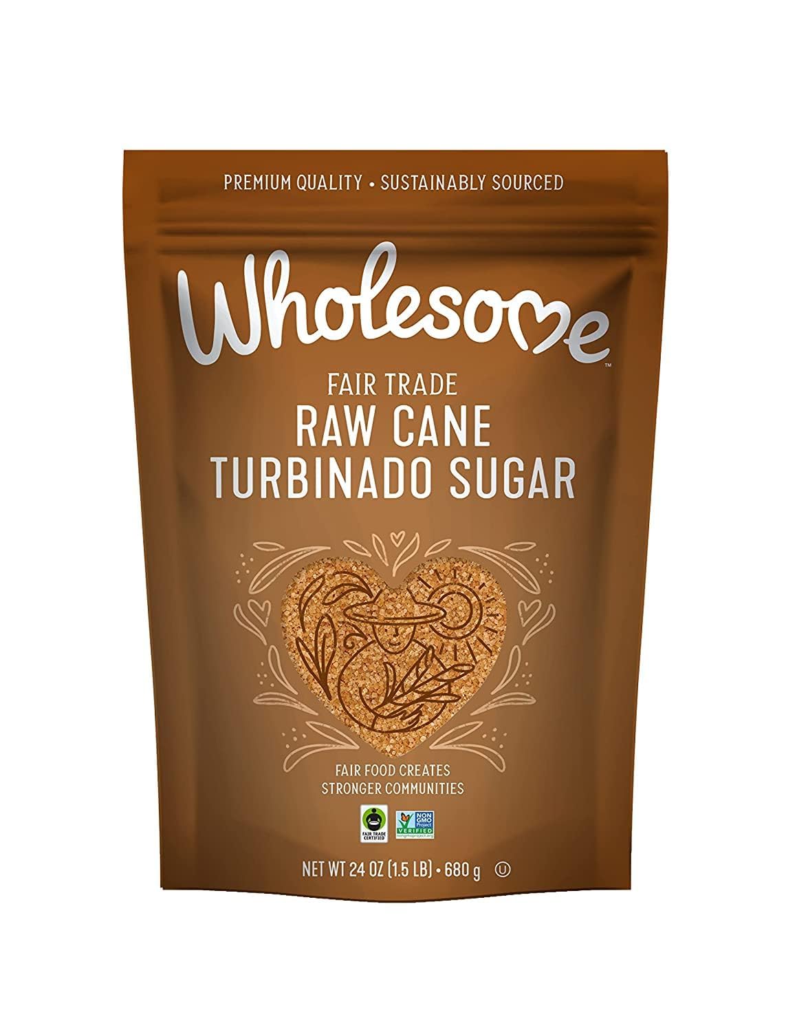 Raw Cane Turbinado Sugar - 24 oz Pouch (Pack of 6)