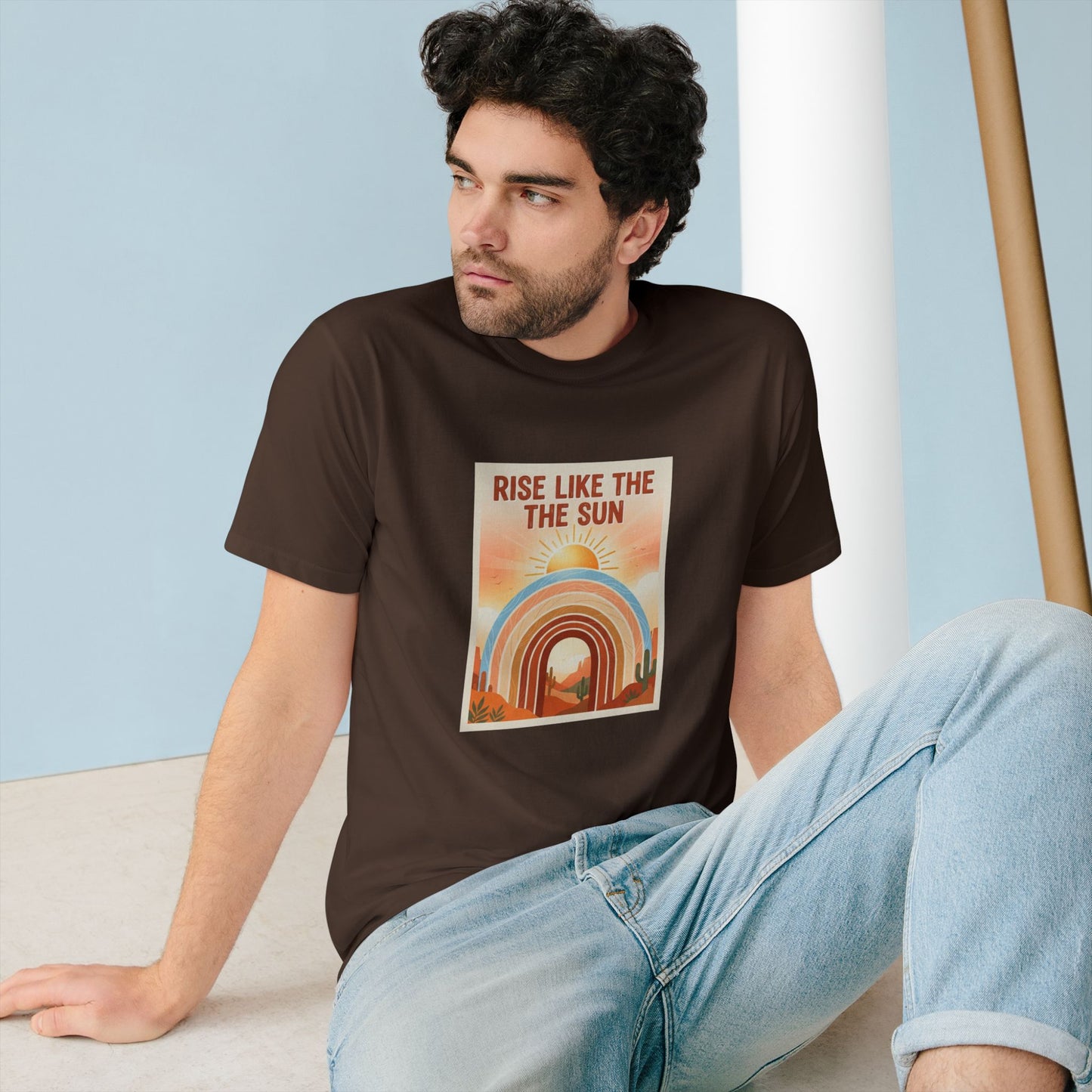 Rise Like the Sun T-Shirt — Retro Sunrise Graphic Tee