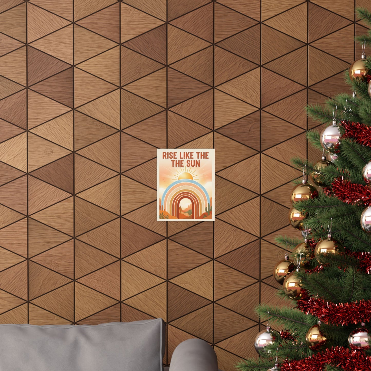 Rise Like the Sun Matte Poster — Retro Desert Rainbow Wall Art