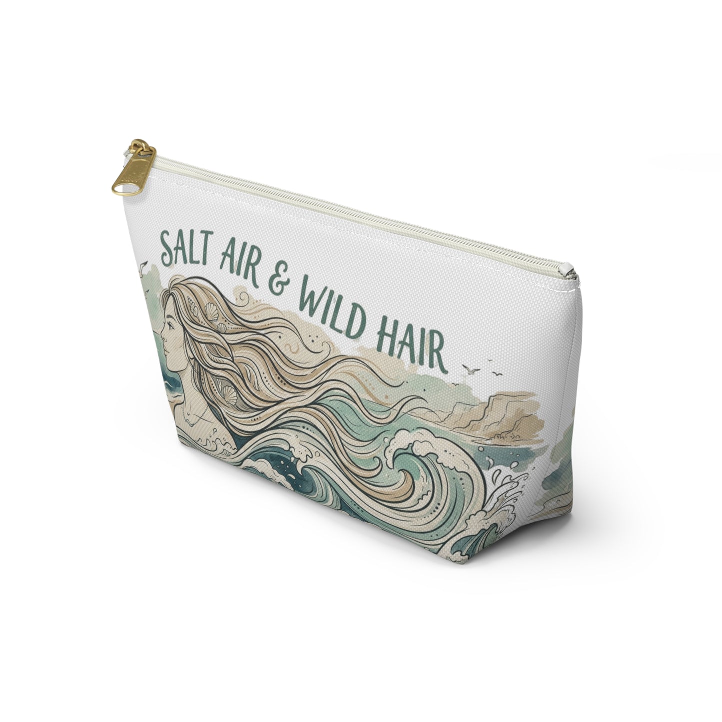 Accessory Pouch — "Salt Air & Wild Hair" Beach Cosmetic Bag