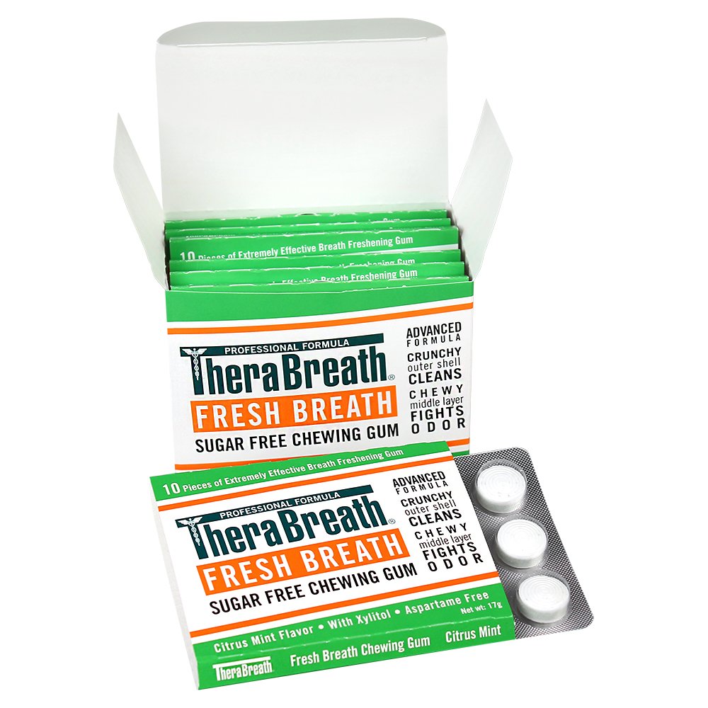 Fresh Breath Chewing Gum, Citrus Mint - 10 Count (Pack of 6)