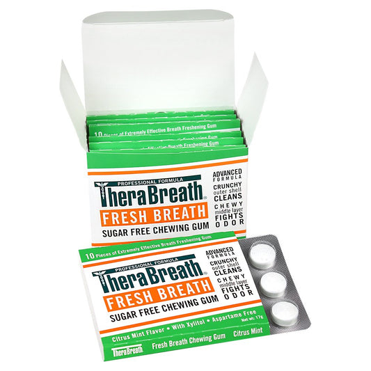 Fresh Breath Chewing Gum, Citrus Mint - 10 Count (Pack of 6)