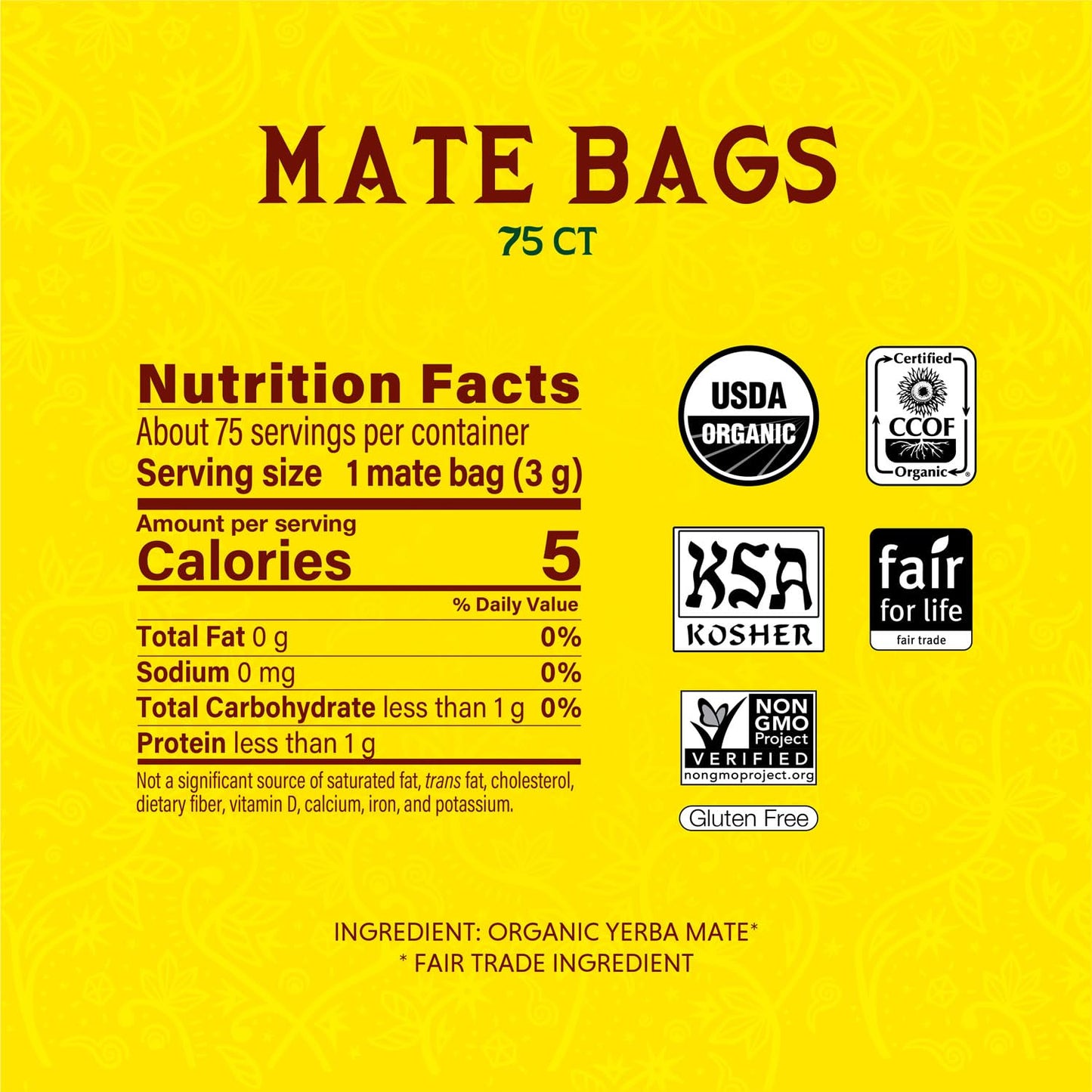 Traditional Yerba Mate - 75 Tea Bags