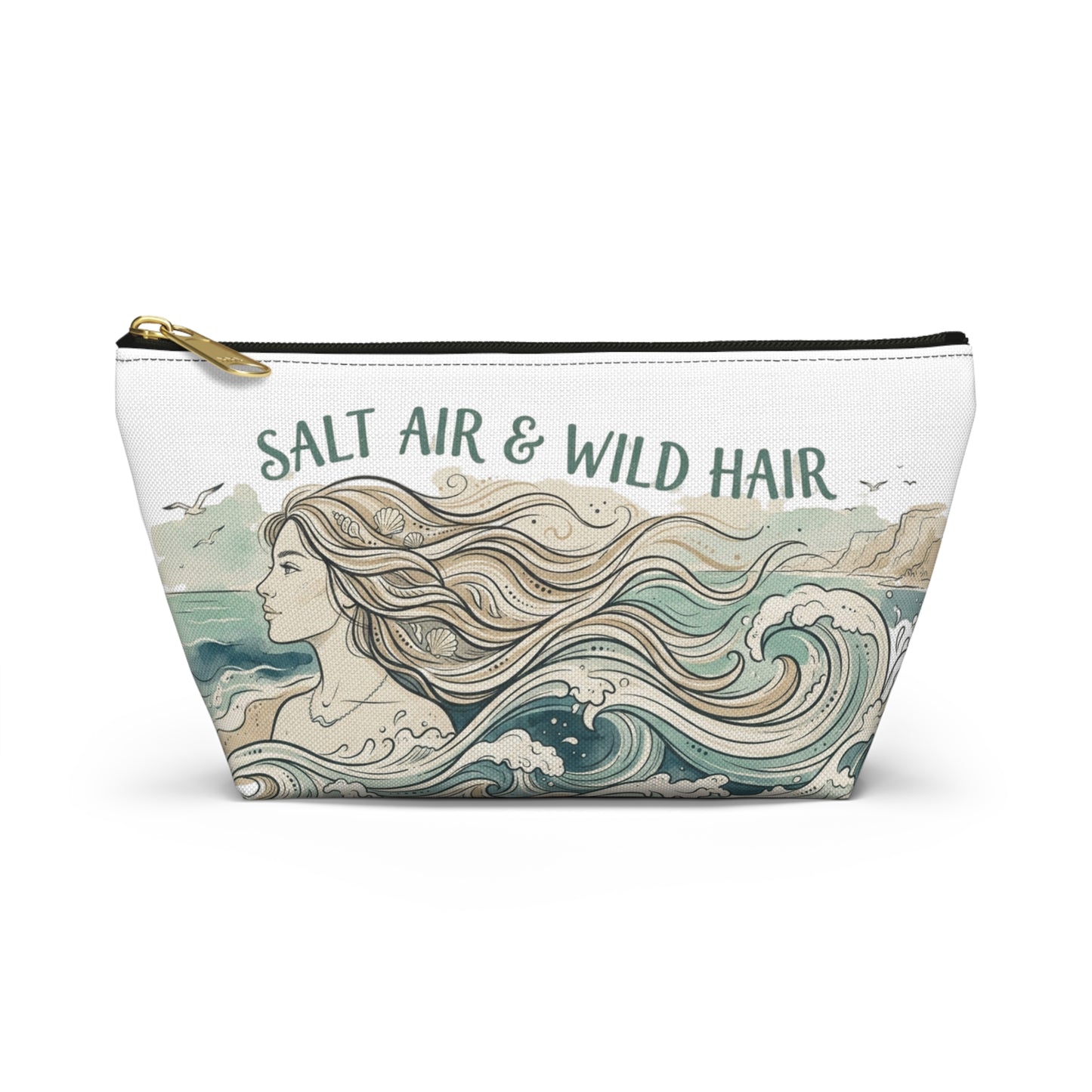 Accessory Pouch — "Salt Air & Wild Hair" Beach Cosmetic Bag