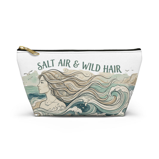 Accessory Pouch — "Salt Air & Wild Hair" Beach Cosmetic Bag