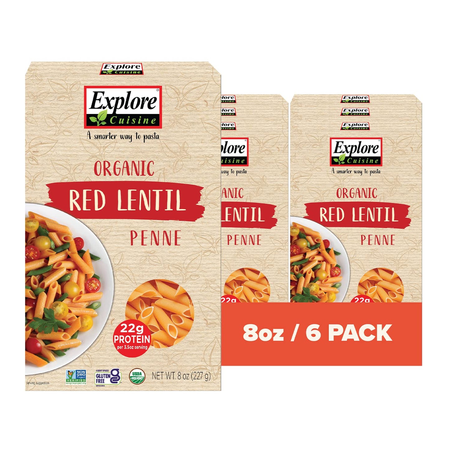 Red Lentil Penne - 8 oz (Pack of 6)