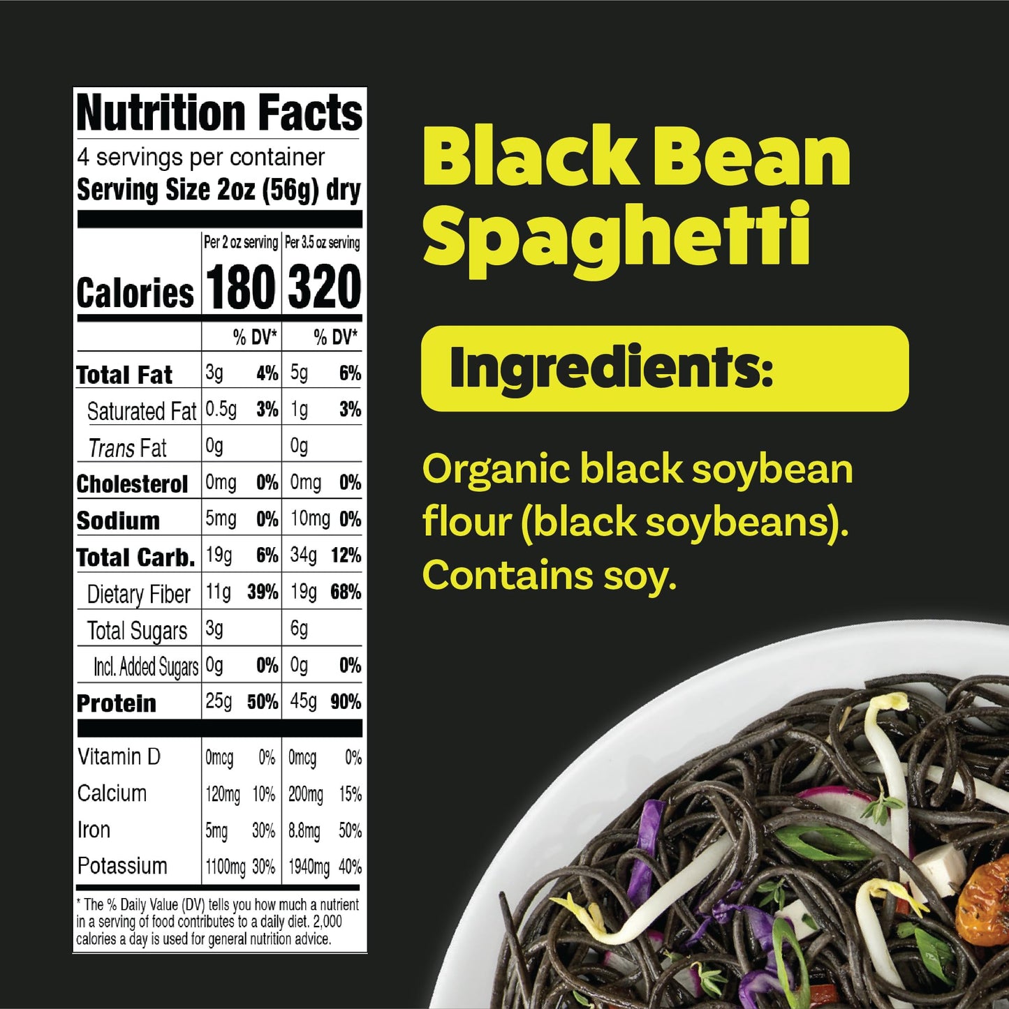 Black Bean Spaghetti - 8 oz (Pack of 6)