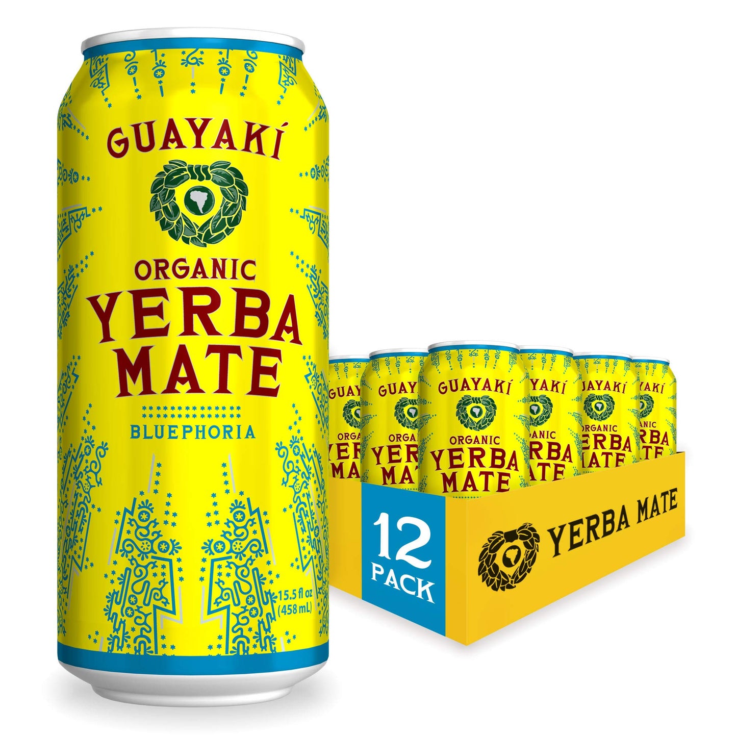 Yerba Mate, Bluephoria - 15.5 oz Cans (Pack of 12)