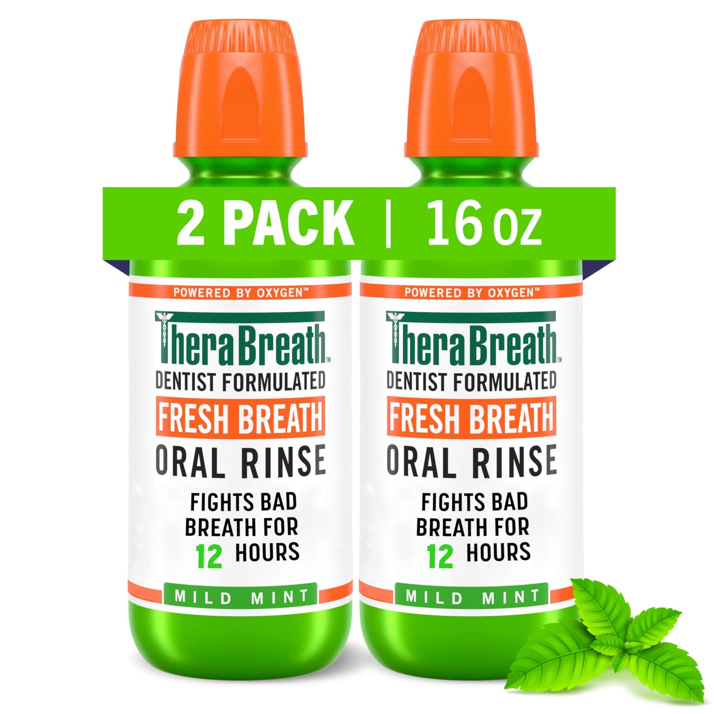 Fresh Breath Mouthwash, Mild Mint - 16 oz (Pack of 2)