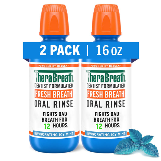 Fresh Breath Mouthwash, Icy Mint - 16 oz (Pack of 2)