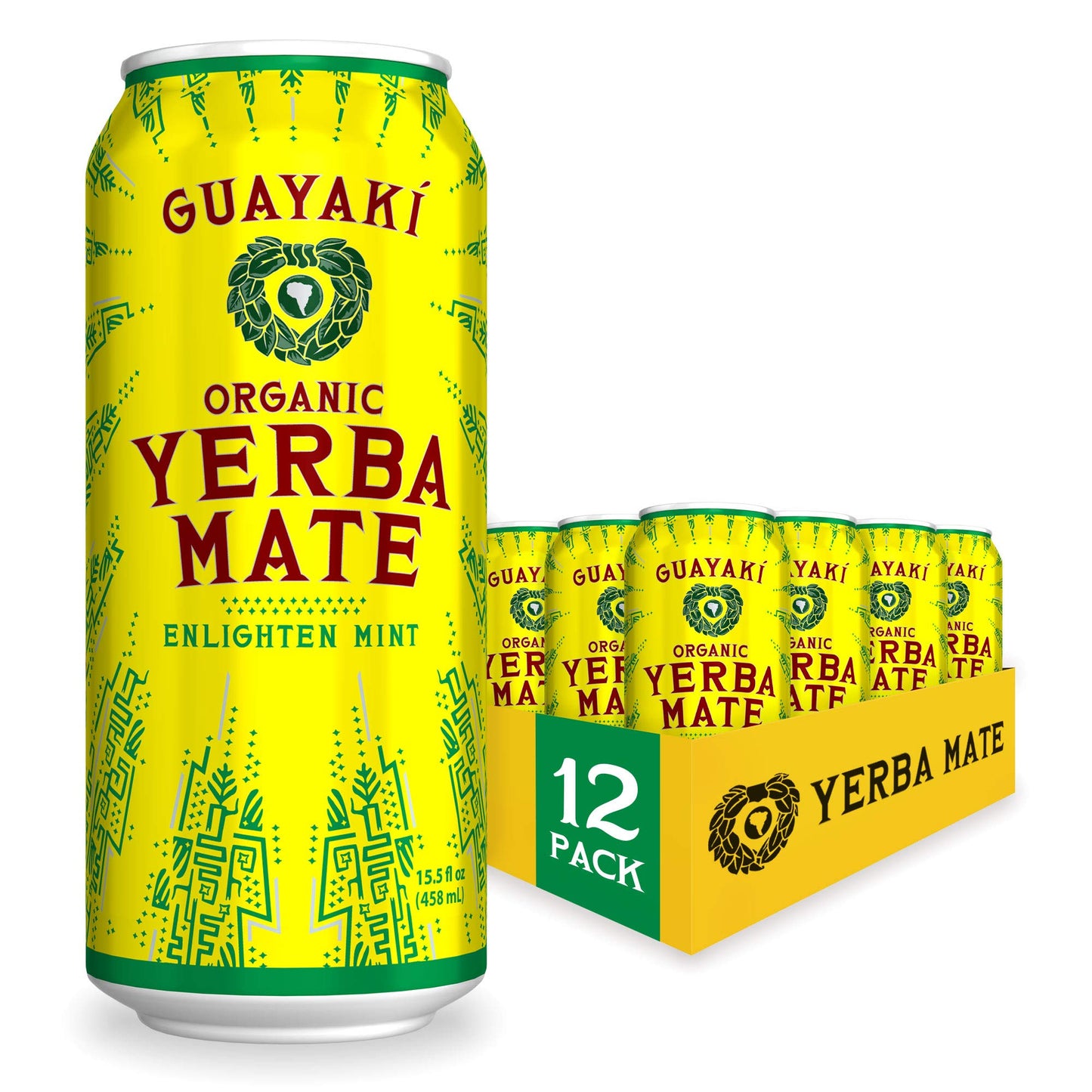 Yerba Mate, Enlighten Mint - 15.5 oz Cans (Pack of 12)