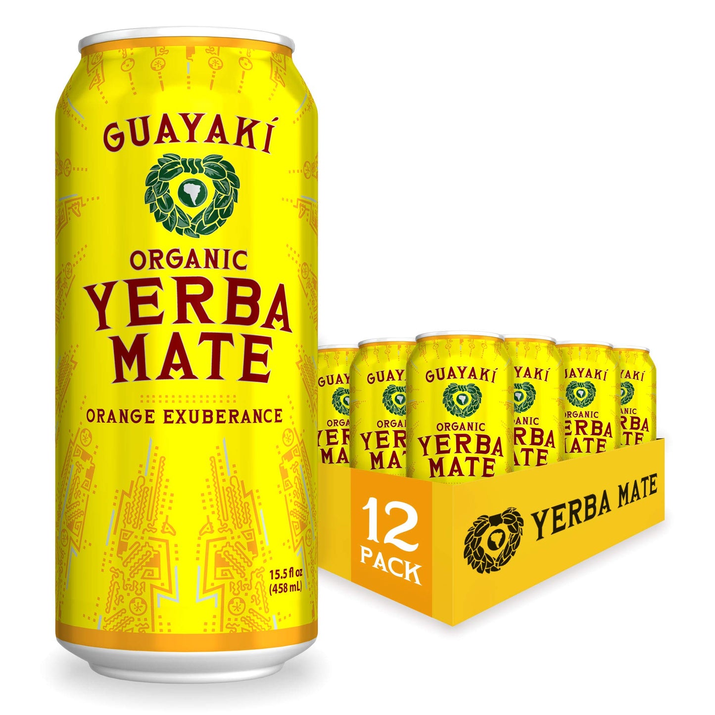 Yerba Mate, Orange Exuberance - 15.5 oz Cans (Pack of 12)