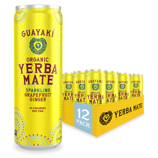 Sparkling Yerba Mate, Grapefruit Ginger - 12 oz Cans (Pack of 12)
