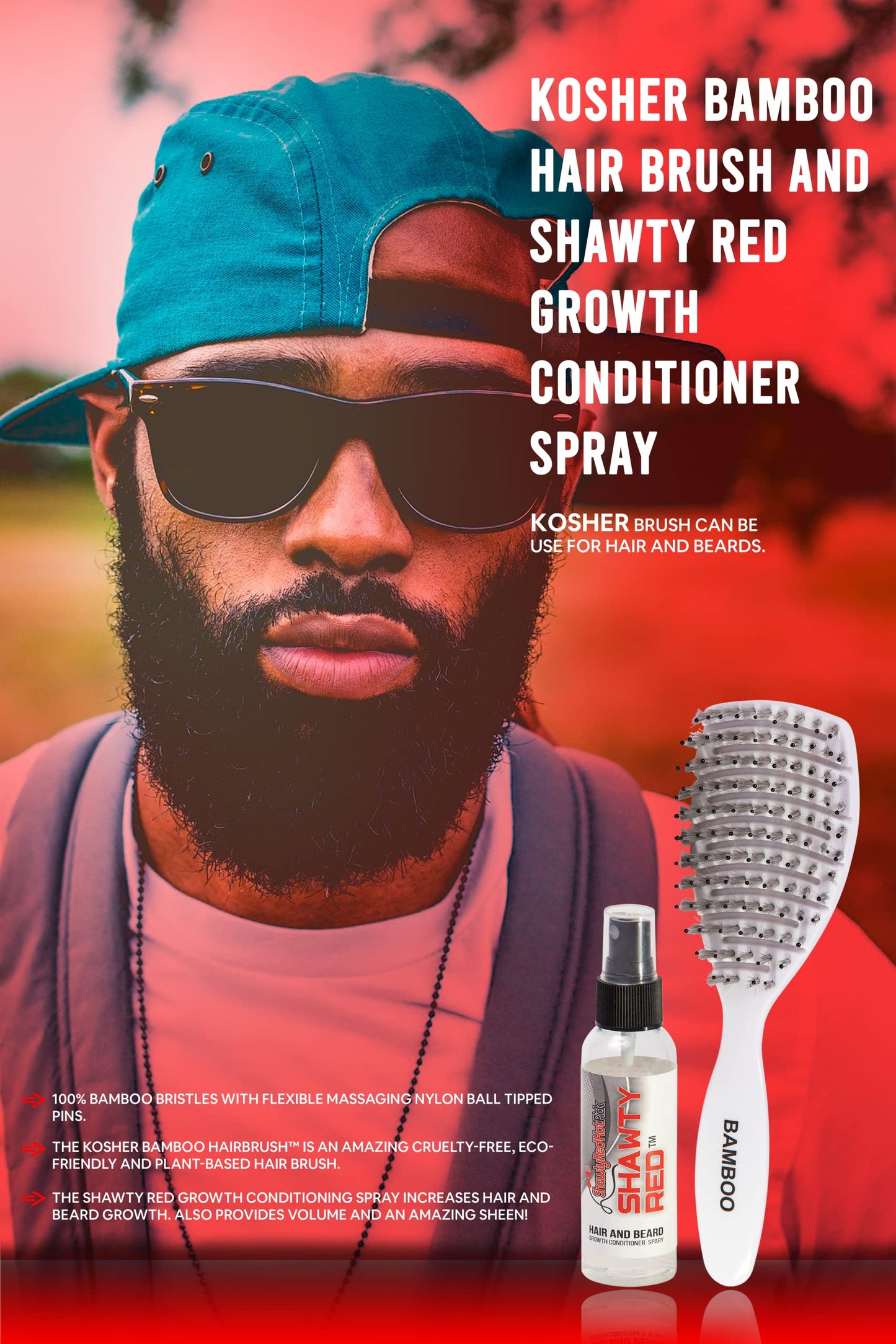 KoSher Bamboo Hairbrush (Boar-Free)