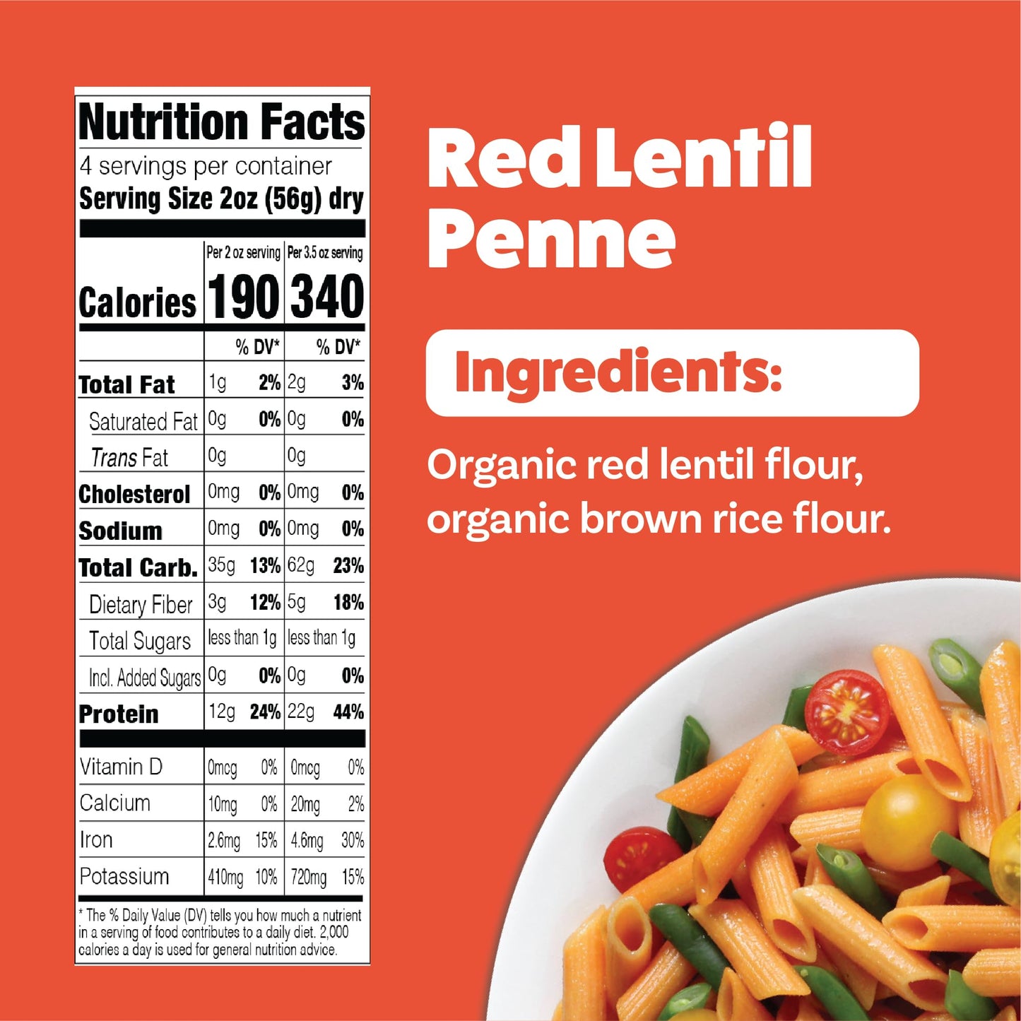 Red Lentil Penne - 8 oz (Pack of 6)